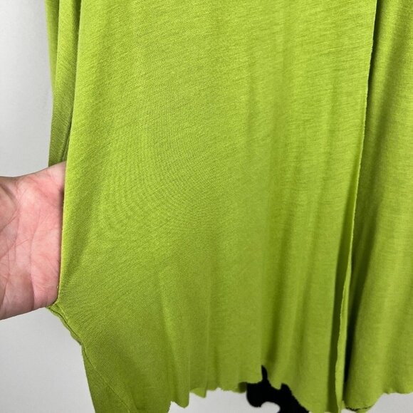 Aria Handmade Norma Tunic Top Womens Large Green Black Layered 3/4 Sleeve V-Neck - Picture 7 of 10